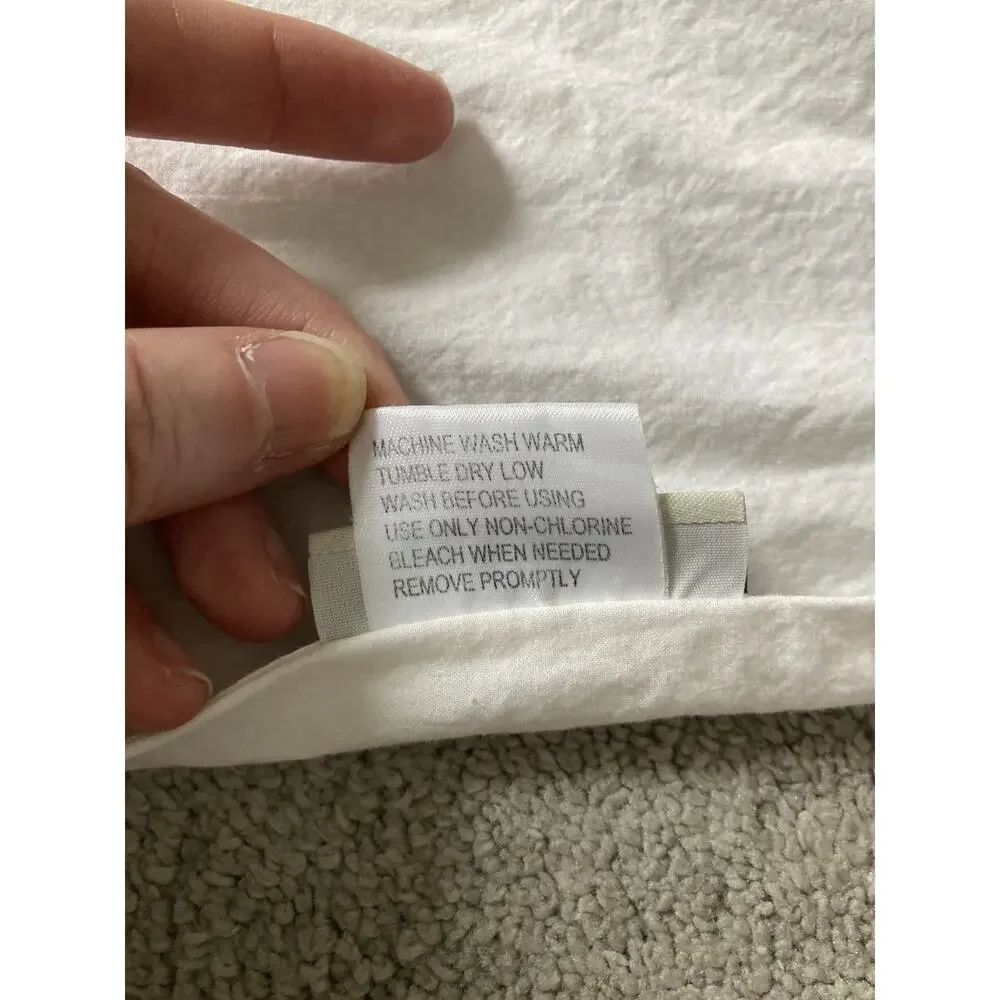 Pottery Barn PB Queen Bed Skirt 'Lemon Plaid' Pink Green Yellow Spring Cottage